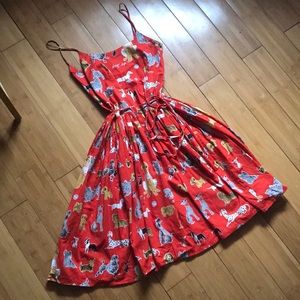 Bernie Dexter sundress in red dog print